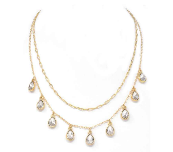 Ivona's Celebration Layered 9 Teardrop Crystal Necklace
