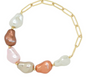 Brynna's Baroque Pearl Bracelet Gold Stretch