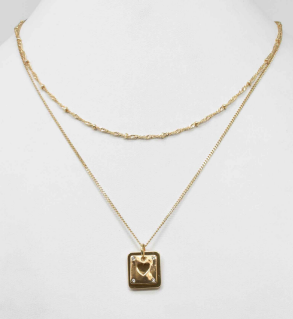 Sarah's Double Layered Card Charm Necklace