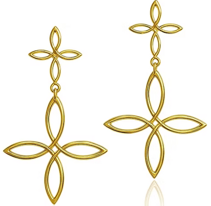Cecille's Celtic Cross Post Back Dangle Earrings