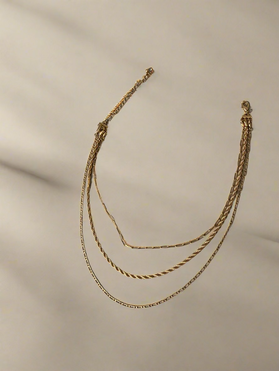 Trio Elegance Rope Paperclip and Figaro Style Chain Necklace – My Girl ...