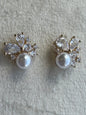 Regal Pearl and Crystal Post Back Earring