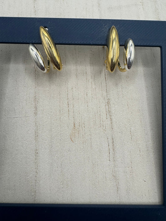 *PREORDER* Jules Mixed Metal Double Open Hoop Post Back Earrings