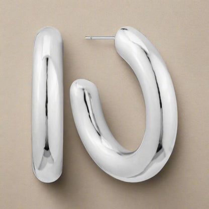 Lightweight Everyday Open Hoop Post Back Earrings