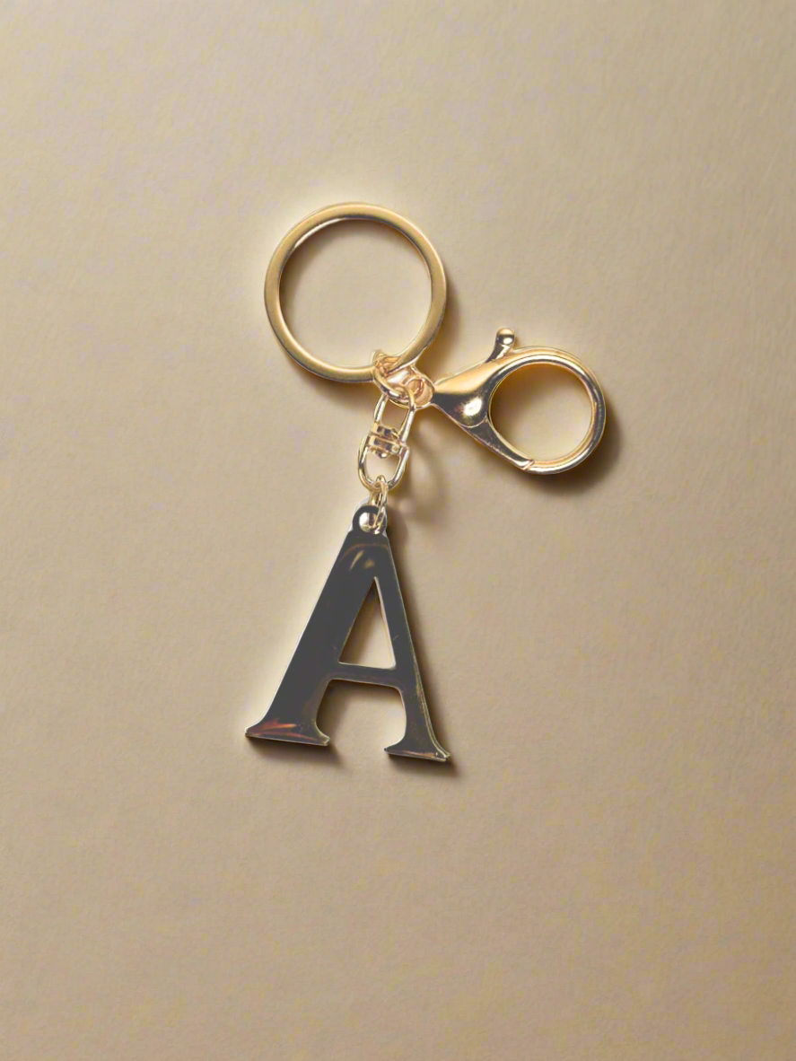 Initial Bag Charm With A Key Ring