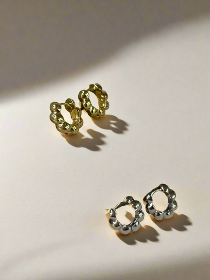 Radiant Twist Gold Dipped Huggie Earrings