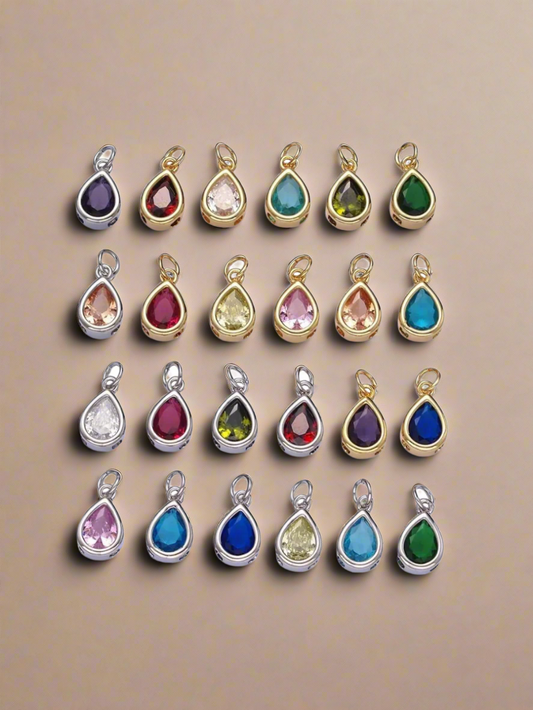 Teardrop Gemstone Charm