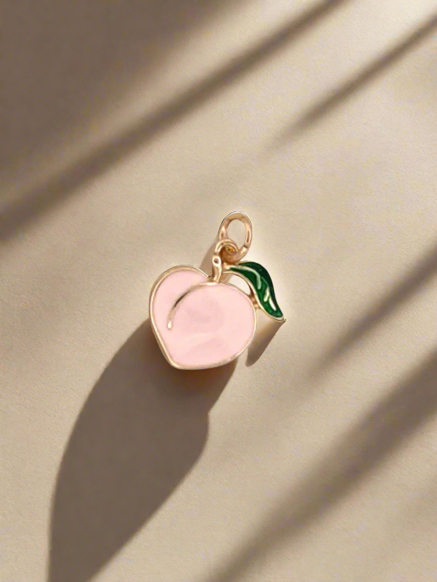 Georgia Peach Gold Enamel Charm