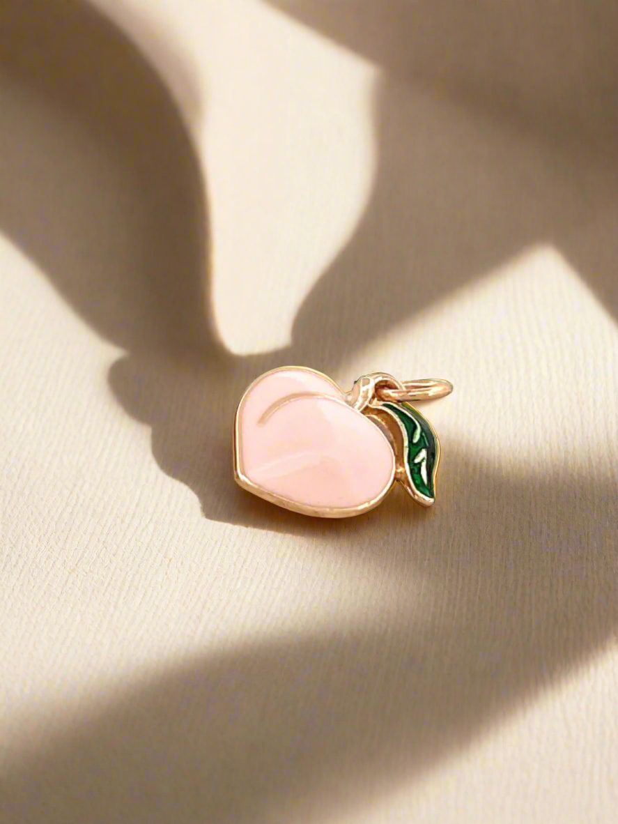 Georgia Peach Gold Enamel Charm