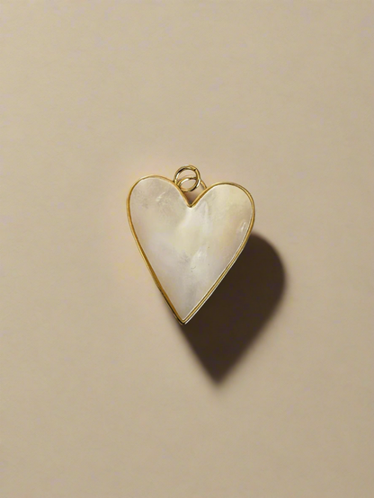 Elegant Mother Of Pearl Heart Charm