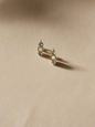 Luminous Bar CZ and Opal Gold Filled Stud Earrings