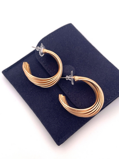 Subtle Twist Satin Finish Hoop Earrings