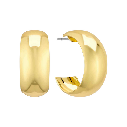 Essential Chunky Wide Metal Hoop Earrings