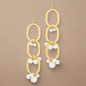 Elegant Pearl Chain Link Dangle Earrings