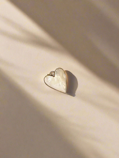 Elegant Mother Of Pearl Heart Charm