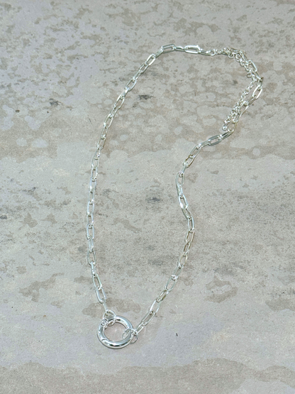 Imperial Spring Ring Paper Clip Chain Necklace