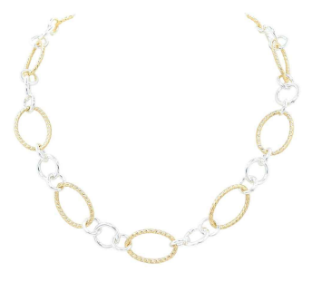 *PREORDER* Marah's Mixed Metal Oval Geometric Necklace