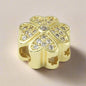 Micro Pave Clear CZ Four Leaf Clover Threader Charm