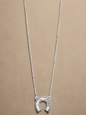 Lucky Horseshoe Crystal Covered Pendant Necklace