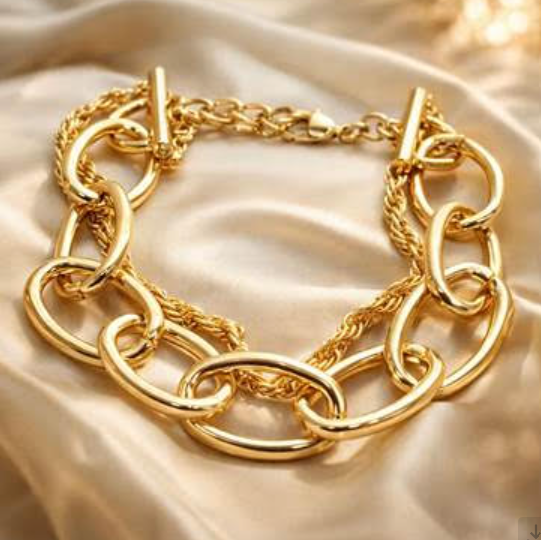 A Tale of Two Chains Lobster Clasp Bracelet