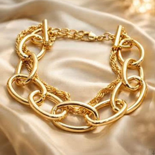 A Tale of Two Chains Lobster Clasp Bracelet