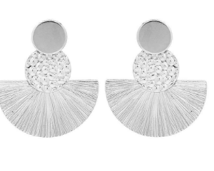 Art Deco Fan Style Tassel Post Back Earrings