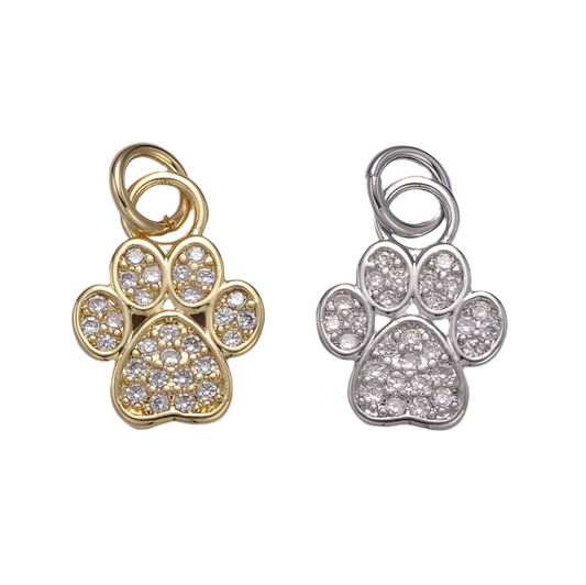 Val Paw Print Dog Mom Charm