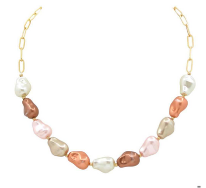 Brynna's Baroque Pearl Paperclip Chain Necklace