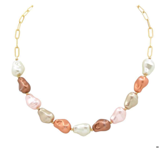 Brynna's Baroque Pearl Paperclip Chain Necklace