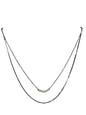 A Classy Layered Pair Flattened Chain Necklace with Pearls