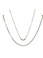 A Classy Layered Pair Flattened Chain Necklace with Pearls