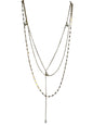 Layered Y Necklace with Freshwater Pearl Drops