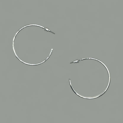 Angels Rhinestone 40MM Shiny Silver Open Back Hoop