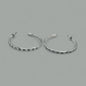 Angels Rhinestone 40MM Shiny Silver Open Back Hoop