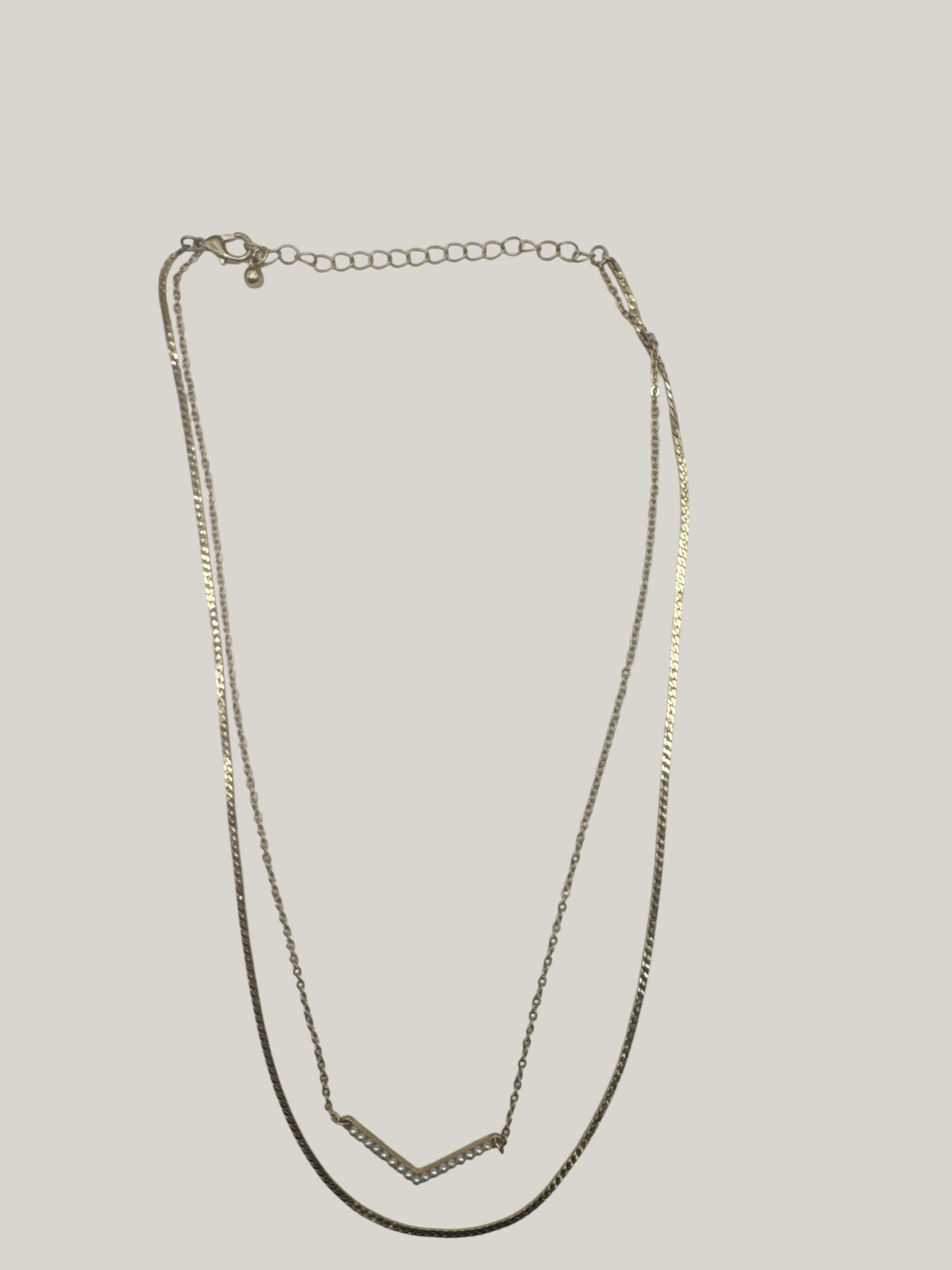Amelia's Layered Pearl and Classic Chain Link Necklace