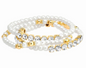 Dripping with Elegance Pearl and Crystal Trio Stretch Bracelet Stack