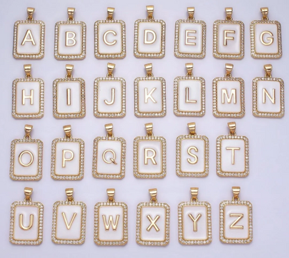 Cotton Chaos Custom Charm Rectangle Initial