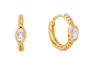 Faith's Choice Dainty CZ Huggie Hoop Earring