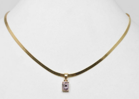 Lottie's Matching Colorful Herringbone Chain w/Crytal