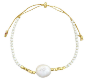 *PREORDER* Heather Freshwater Pearl Bracelet with Metal Bead Accent