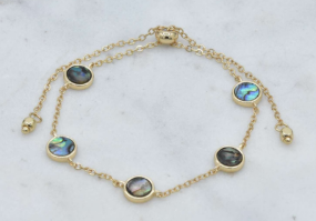 *PREORDER* Andie's Small Round Stone Bracelet with Pull Tie