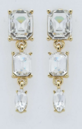 Crystal Drop Post Back Earrings
