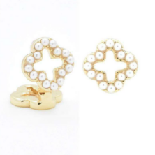 Mary's Clover of Pearls Huggie Earrings