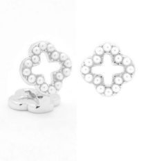 Mary's Clover of Pearls Huggie Earrings