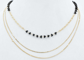 Chain Link Elegance Layered Necklace with Crystals