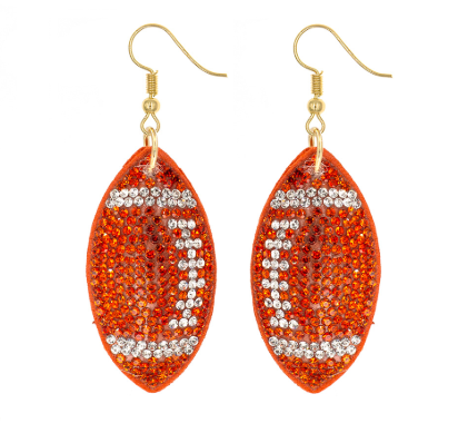 UT Orange Rhinestone Suede Cushion