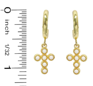 Sharon's Post Open Back Hoop Cross Earrings