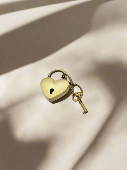 Heart Lock and Key Bag Charm