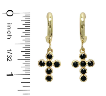 Sharon's Post Open Back Hoop Cross Earrings