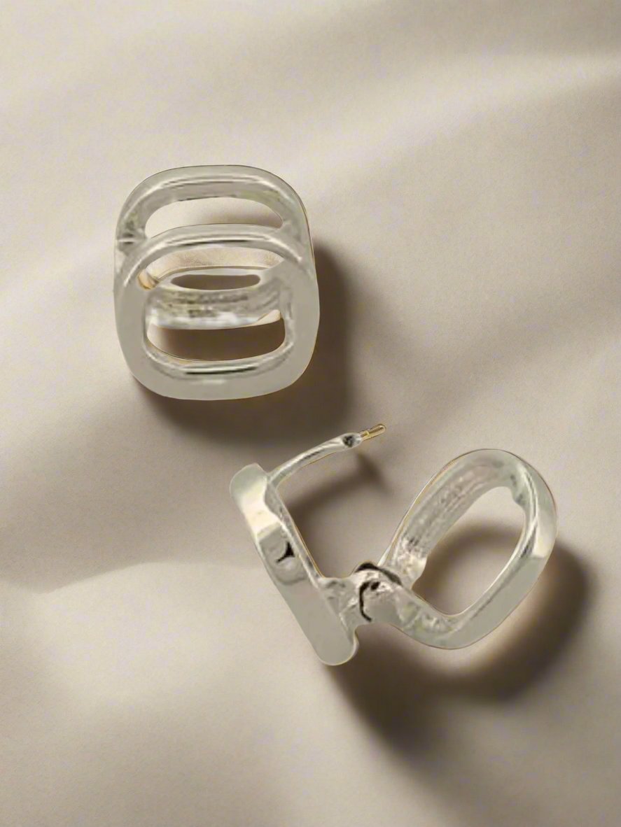 Serene Open Oval Huggie Earrings